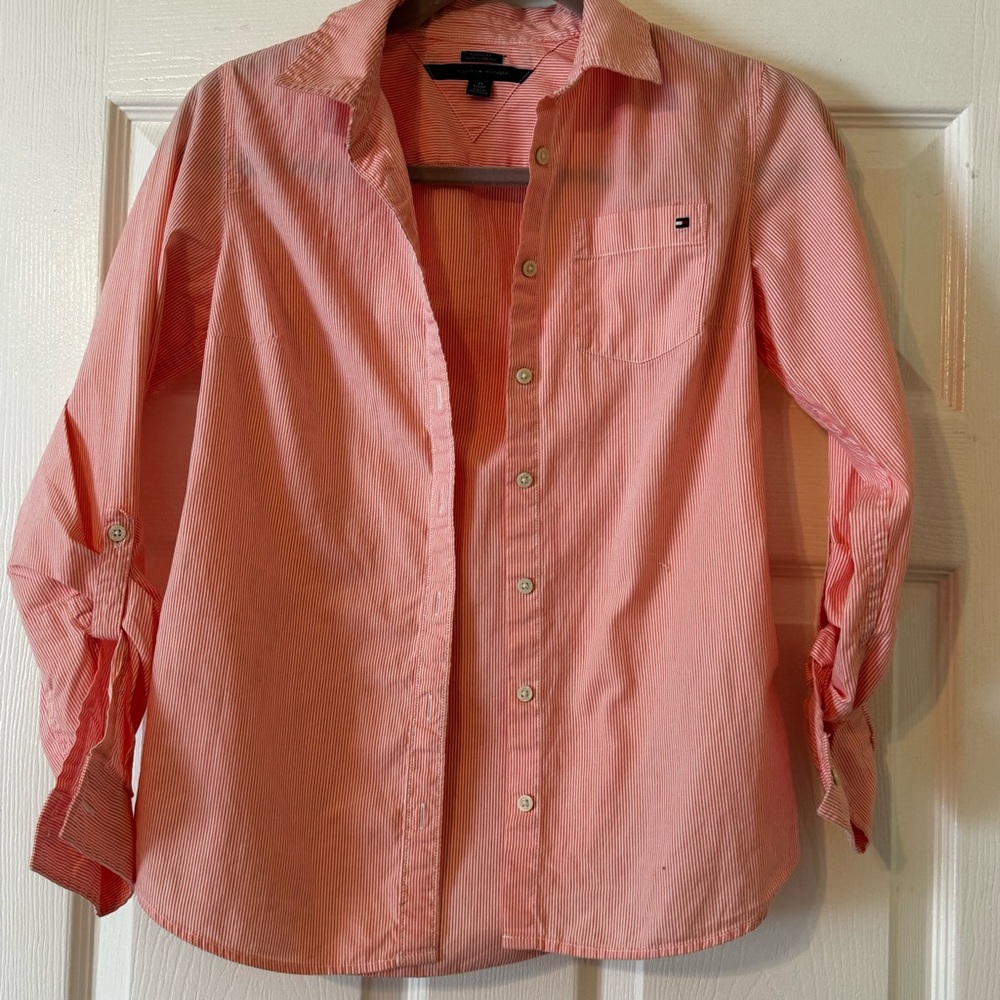Tommy Hilfiger Coral Striped Shirt 💓